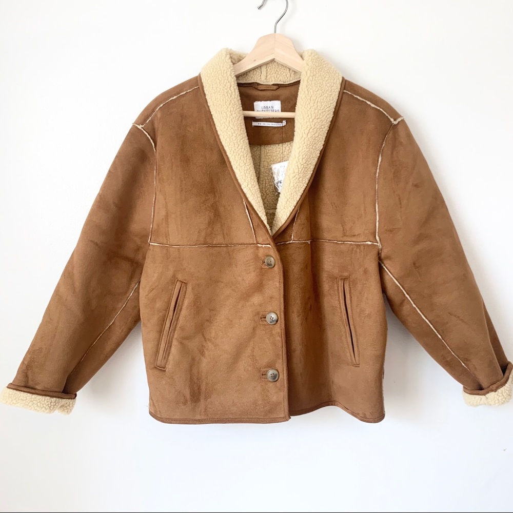 Urban outfitters Sherpa/suede coat brand new